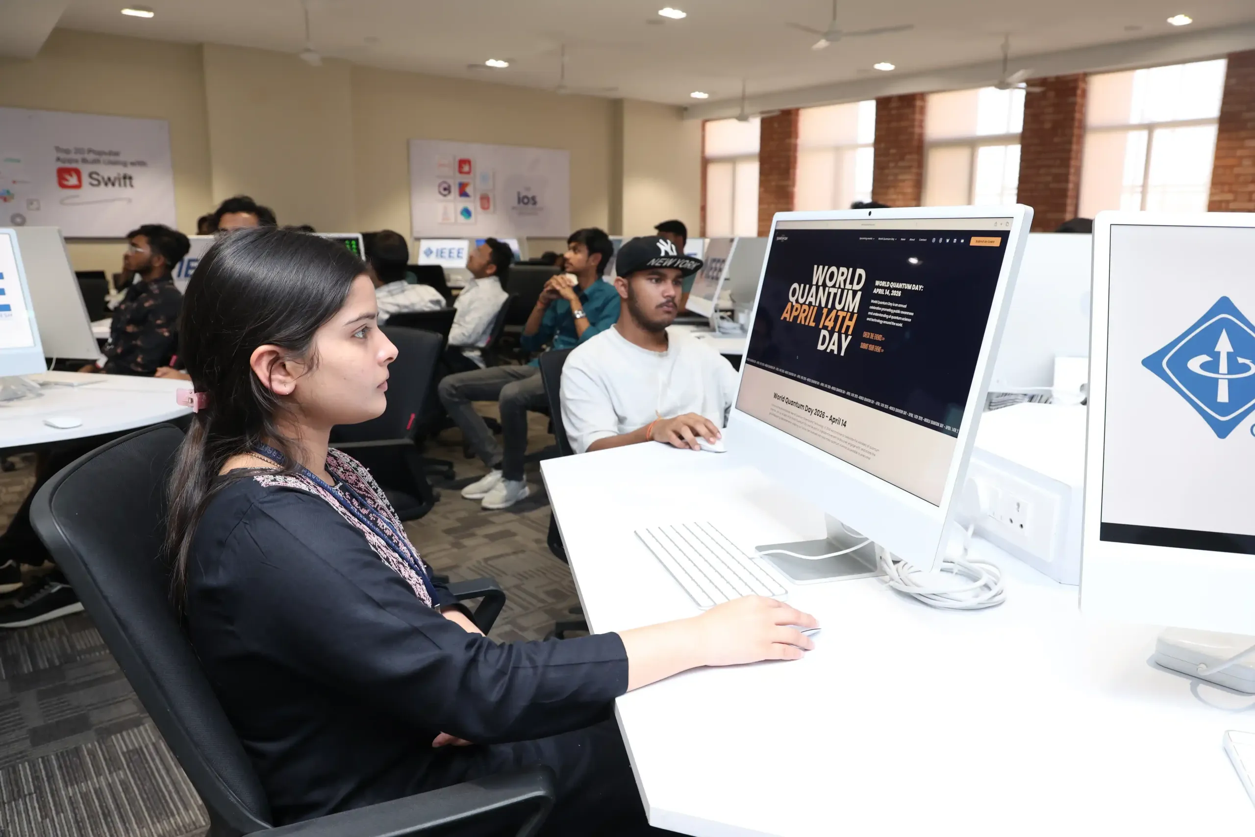 Students working in the AI labs at Chandigarh University, Uttar Pradesh